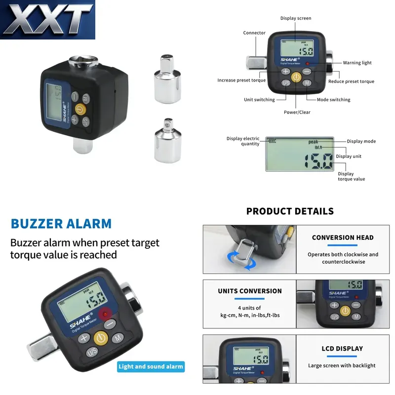 Torque Wrench - Adaptador de Llave Dinamométrica Digital XXT